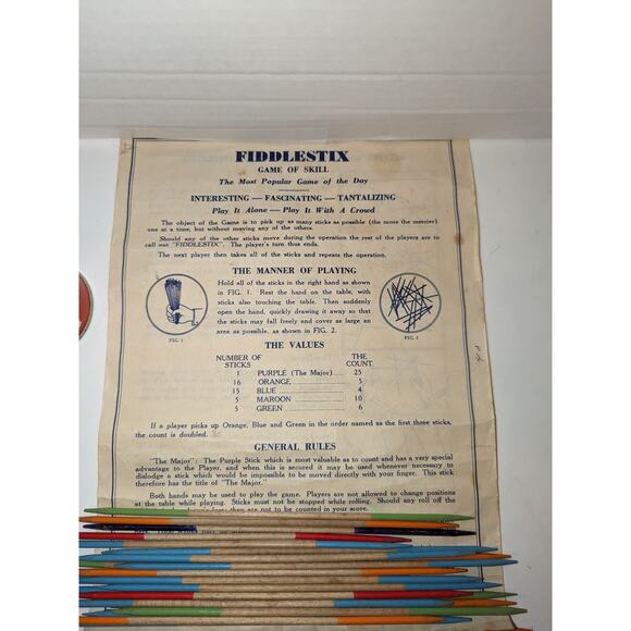 Vintage Fiddle S\tix Antique Game Plaza Wooden Toy Wood Decor Complete - Picture 2 of 5